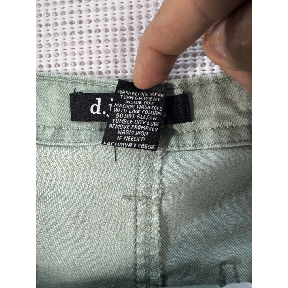 (783) D.Jeans Women Size 12 Green Stretch Denim Bermuda Shorts Capri Casual - Picture 6 of 16